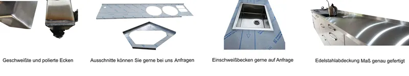 Edelstahl Küchenarbeitsplatten individuelle Fertigung
