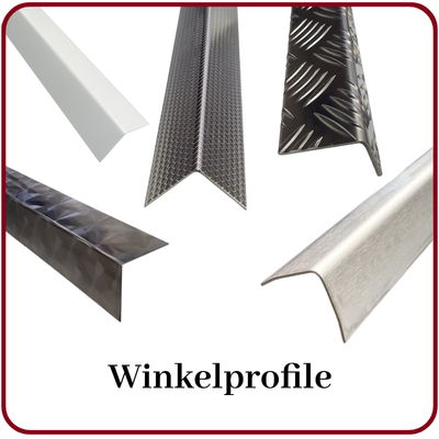 Winkelprofile zum Konfigurieren L-Profile, Winkelprofile, Kantenschutzprofile