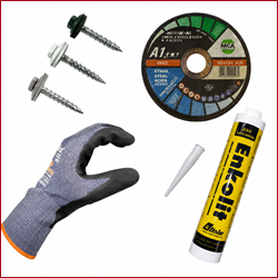 Zubehör, Handschuhe und Befestigungsmaterial