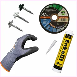 Zubehör, Handschuhe und Befestigungsmaterial