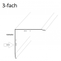 Preview: Alu 3-fach Winkel Stucco 1mm stark ohne Schutzfolie Al 99,5