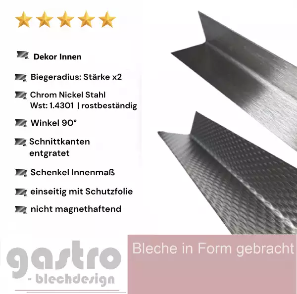 Edelstahl Abschlussleiste Wandabschlussleiste