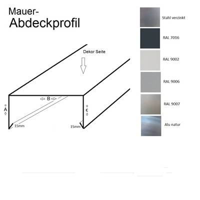 Preview: Mauerabdeckung Attika Blech Skizze
