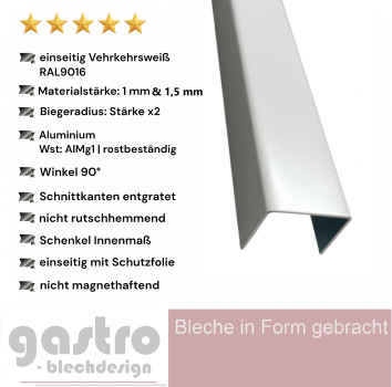 Alu Pulverbeschichtete U-Profile RAL 9010 Weiß Kaufen Nach Maß