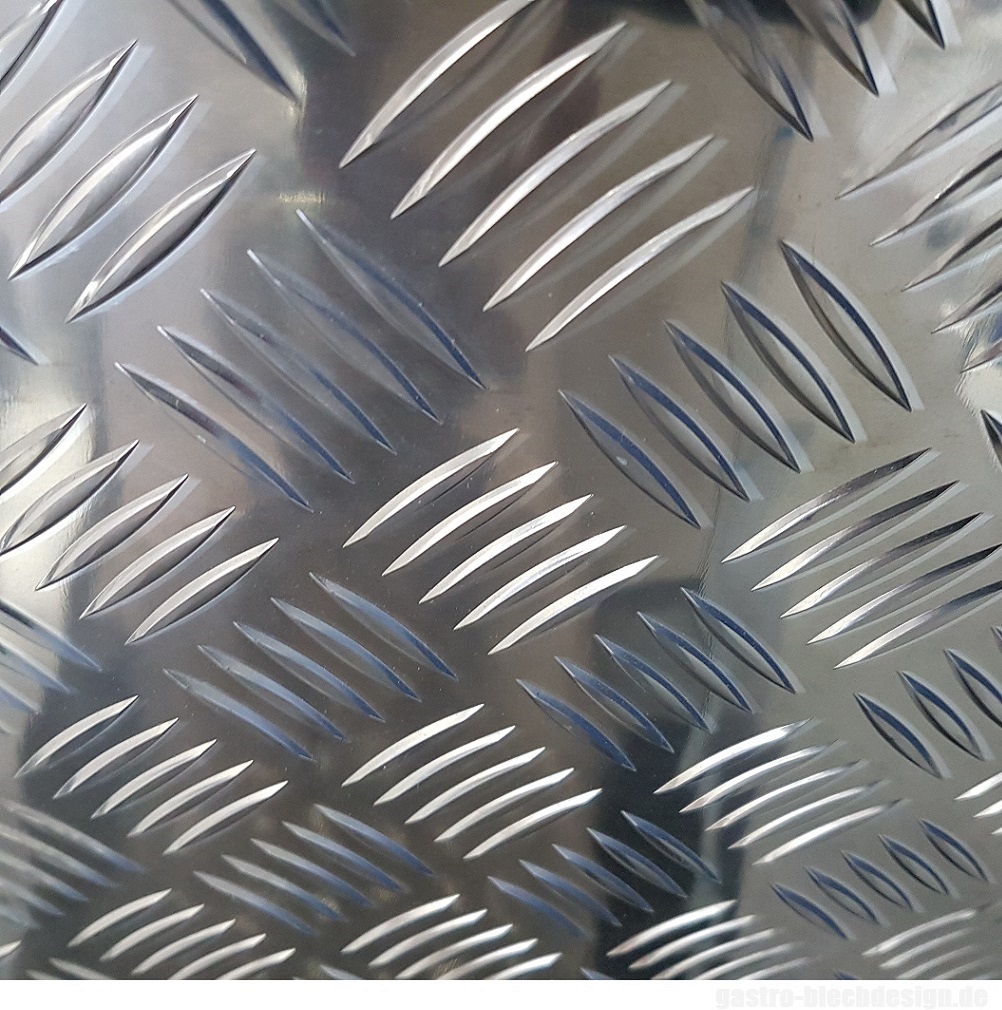 Aluminium Riffelblech Quintett 6,5 mm rutschhemmend Schachtabdeckung Tränenblech 