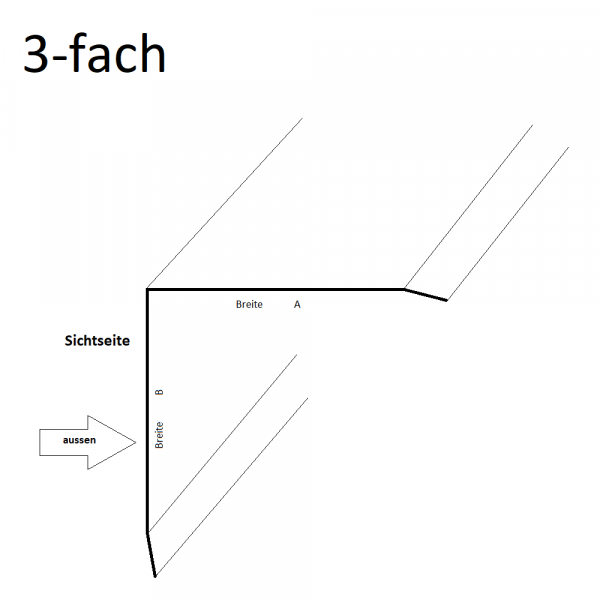 3-fach Kantenschutz , Anthrazitgrau RAL7016 lackiert, 0,8 mm