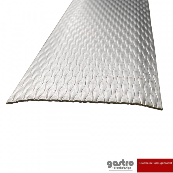 Edelstahl U-Profil , 5wl gemustert, 1,0 mm stark, Einfass Profil