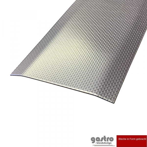 Edelstahl U-Profil , einseitig Leinen dessiniert,1,0 mm stark